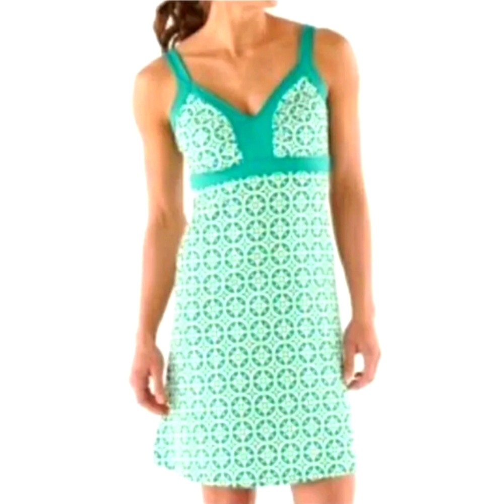 Patagonia Millie Wayward Dress green sleeveless checkered sweet hard neck size S